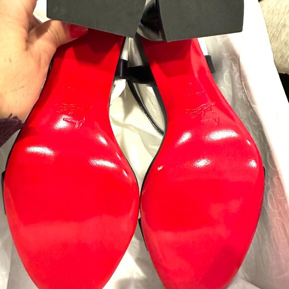 Christian Louboutin MISS JANE SANDAL 85 Patent Leather Heels Shoes Zaffiro - Picture 14 of 16